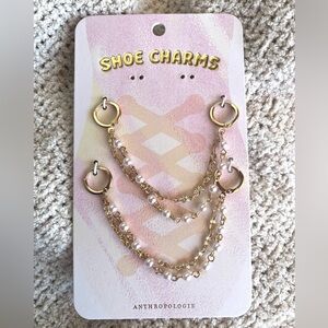 NWT Anthropologie Gold and Pearl Shoe Charms - sold out